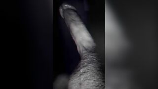 Blowing the Cum out of his Nuts