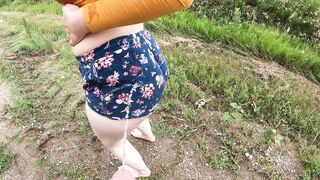 Baby Women Gets Drenched into Peeing by the Side of the Road