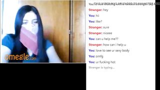 Dark Haired Omegle 18 yo Yo Flashes her Fantastic Hooters