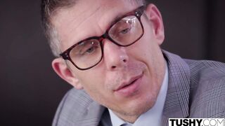 TUSHY Bombshell Dark Haired has extreme anal sex with her teacher