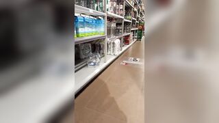 This twat with mouth loves to show her body inside the supermarket