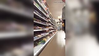 This twat with mouth loves to show her body inside the supermarket