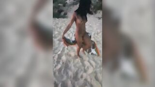 Young Brazilian sluts Showing off on the Beach and Dancing