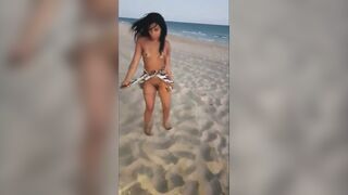 Young Brazilian sluts Showing off on the Beach and Dancing
