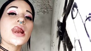 Very cute women giving bj on glory hole