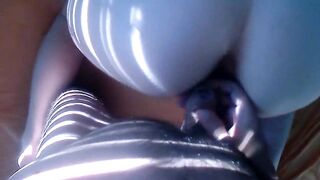 Slow-motion doggy plowed and cum on back