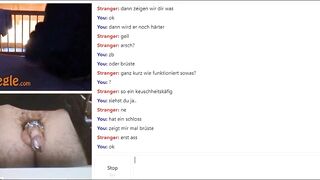 german omegle girls show booty g-string titted cleacage chastity