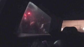 Doggyfuck inside front of a truck driver