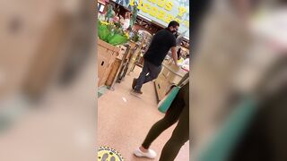 Latina barely legal candid butt into grocery store