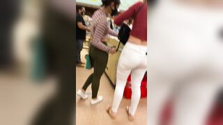 Latina barely legal candid butt into grocery store