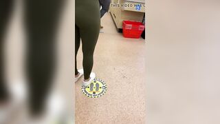 Latina barely legal candid butt into grocery store