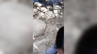 Good Young Latino milf Sucking Off White Cock into the Woods!!!
