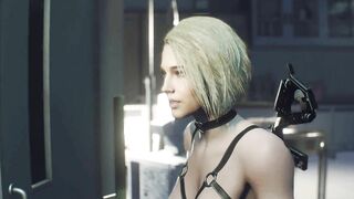 Naked Blonde Jill Valentine Ebony Leather FETISH with Tiny Hooters Resident Evil: Jiggle Physics One Of A Kind