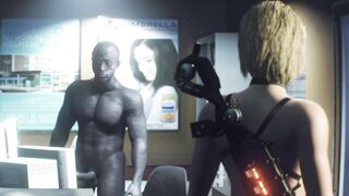 Naked Blonde Jill Valentine Ebony Leather FETISH with Tiny Hooters Resident Evil: Jiggle Physics One Of A Kind