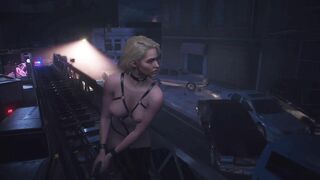 Naked Blonde Jill Valentine Ebony Leather FETISH with Tiny Hooters Resident Evil: Jiggle Physics One Of A Kind