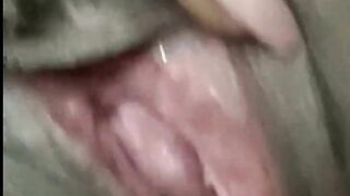 JusAgirl - Exhibitionist - African Bimbo Shows off Enormous Soak Snatch after Pissing