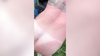 Bombshell Bi Sexual Cuck Likes taking Huge Penis up his Butt by his Wifey public into Outdoor and Begs for More!