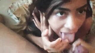 She Eats all the Milk from my Cock