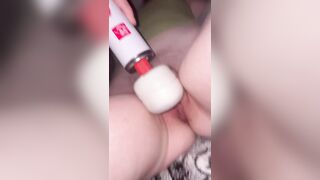 Blindfolded Ex-Wife Seduced to Masturbation with Magic Wand while on Couch