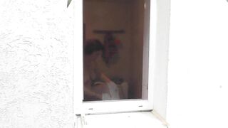 Restroom . Beauty mom Messalina Takes Shower