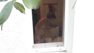 Restroom . Beauty mom Messalina Takes Shower