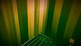 Hottie Blonde give Oral Sex to Stranger inside Outdoor Sauna and Gets Cum on Titted