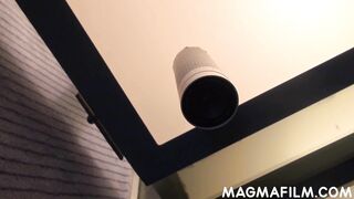 Short Haired mom Gets Plowed into Elevator