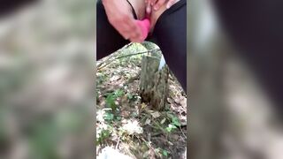 MONSTROUS SQUIRT into the Woods- Huge Clitoris Cunt Slapping