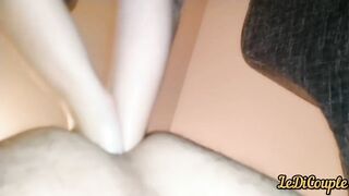 Di Returned from his Gf, Le Boned his Gaping Ruined Butt with her two Hands and Toes