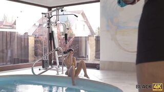BLACK4K. The pool was a stunning place for a hottie