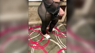 Fiance inside view thru Mesh Outfit with Gstring inside Atlantic City Walking around