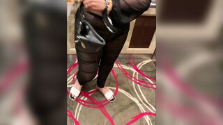 Fiance inside view thru Mesh Outfit with Gstring inside Atlantic City Walking around