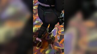 Fiance inside view thru Mesh Outfit with Gstring inside Atlantic City Walking around