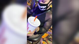 Fiance inside view thru Mesh Outfit with Gstring inside Atlantic City Walking around