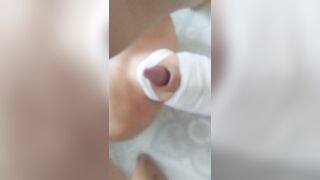 Bound up Sissy Boy Blindfolded Pounded Hard came into me so i made him Eat his own Cum and my