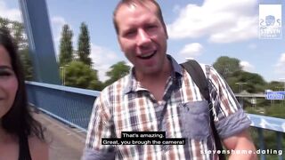 SEX DATE OUTDOORS: German Dude fucks this LITTLE CHINESE cougar