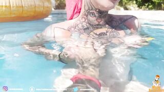 Alternate Lovers, Gets Turned On inside Pool with Monstrous Loads on Hooters