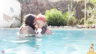 Alternate Lovers, Gets Turned On inside Pool with Monstrous Loads on Hooters