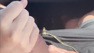 Hitchhiking - Vulgar Stepmom Jerks Dick while Driving her Vehicle