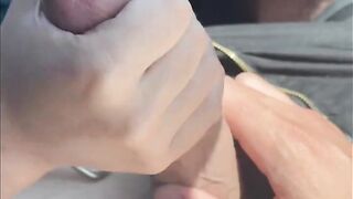 Hitchhiking - Vulgar Stepmom Jerks Dick while Driving her Vehicle