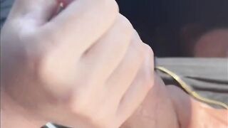 Hitchhiking - Vulgar Stepmom Jerks Dick while Driving her Vehicle