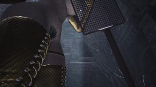 Resident Evil Village Lady Dimitrescu - FETISH Gold Pvc Leather - Cum all over my Body - Spanking