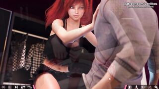 Double Homework | Stepbro is watching how his lusty red haired