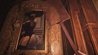 Resident Evil Village Lady Dimitrescu - BONDAGE Red Rubber Leather - Cum - Spanking