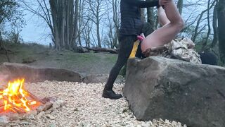 FEMALE DOMINATION, Gf Ties up Stray Sub and Booty Fucks him into the Woods. Strap-On, Anal.
