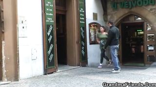 2 dudes pick up long hooters blonde old lady