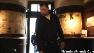 2 dudes pick up long hooters blonde old lady