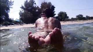 goddess milf Flashing Foot and Booty Underwater