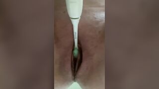Lusty Live into Nanny uses Bosses Toothbrush on her Clitoris Masturbating at Work