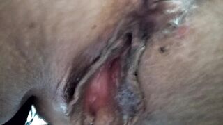 Close up of both Holes of my Older Bimbo. Torment of the Clit of a Mommy-cocksucker ))